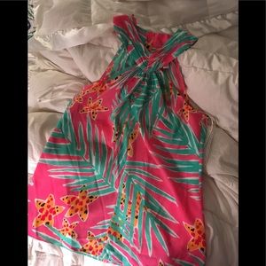 Lilly Pulitzer keyhole front halter top Size XS